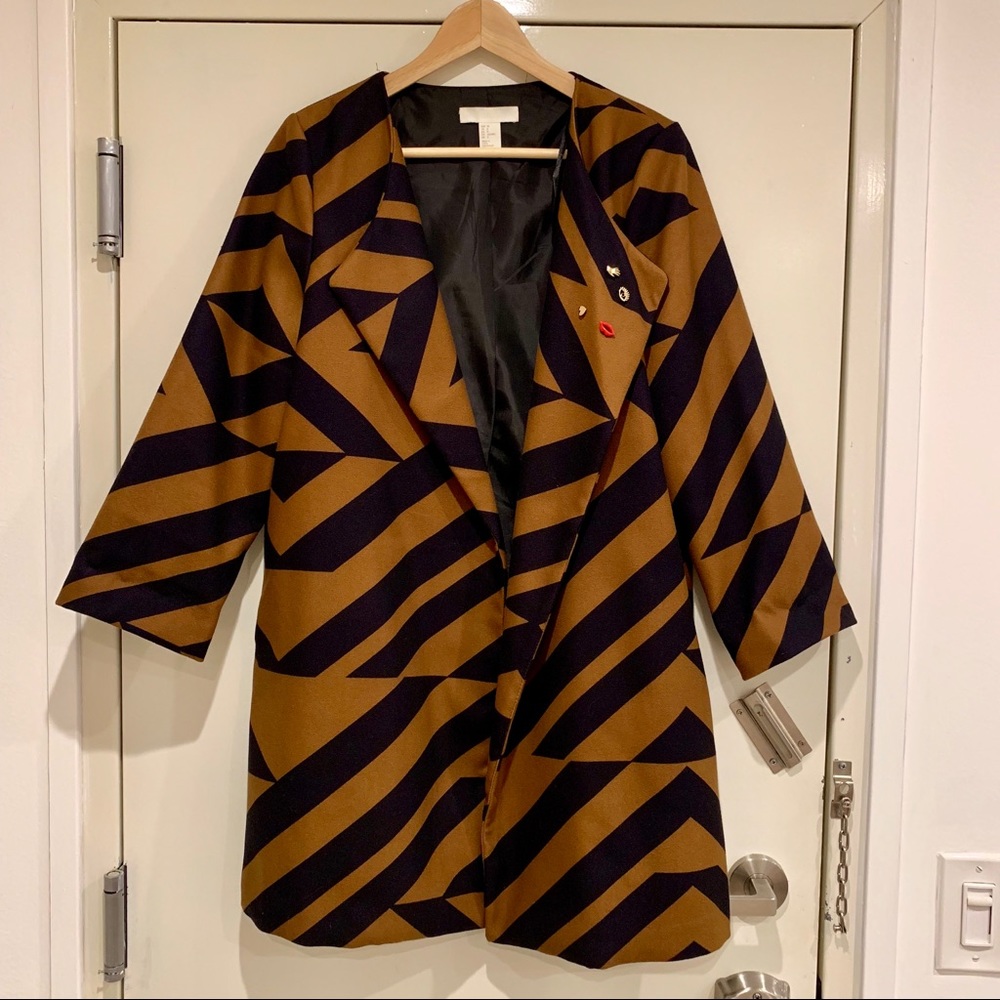 H&M 3/4 Sleeve Coat with Pins
